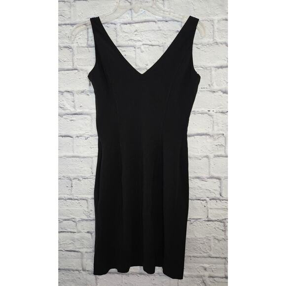 Piazza Sempione short mini black sleeveless wool dress size 38 or 8 cocktail - Picture 3 of 5